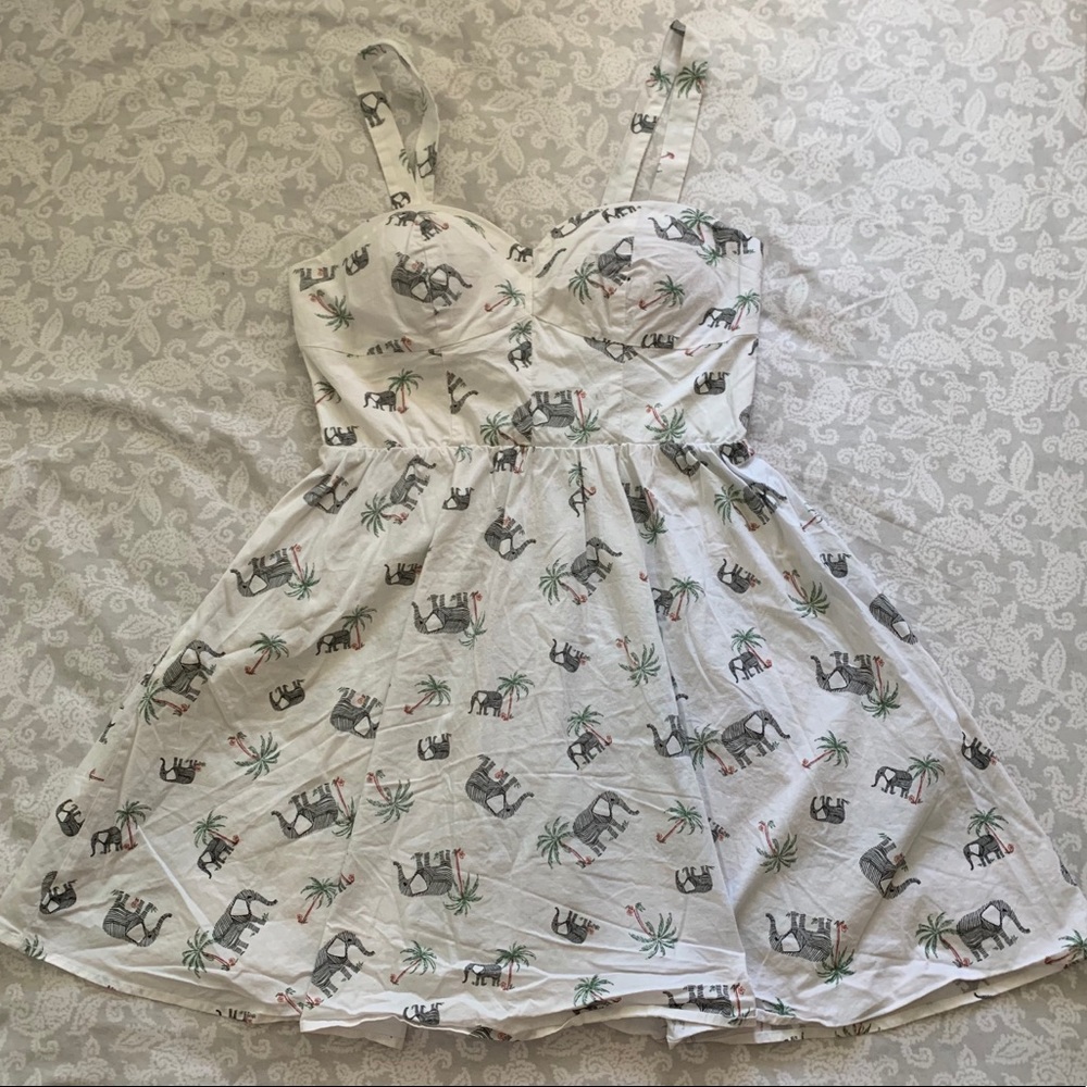 Bailey Blue / White Short Dress with Prints